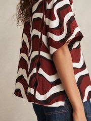 Reiss White Wave-Print Cut-Out Shirt - Image 3 of 6