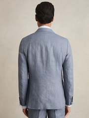 Bleu avio - Reiss Warner Linen Single-Breasted Suit Blazer Slim-Fit - Image 5 de 7