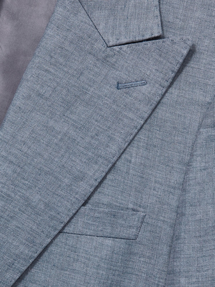 Bleu avio - Reiss Warner Linen Single-Breasted Suit Blazer Slim-Fit - Image 7 de 7