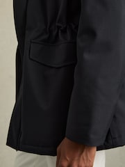 Reiss Navy Lucan Hooded Zip-Through Padded Jacket - Image 6 of 7