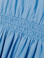 Reiss Blue Lena 13-14 yrs Cotton Cap-Sleeve Ruched Dress - Image 4 of 4