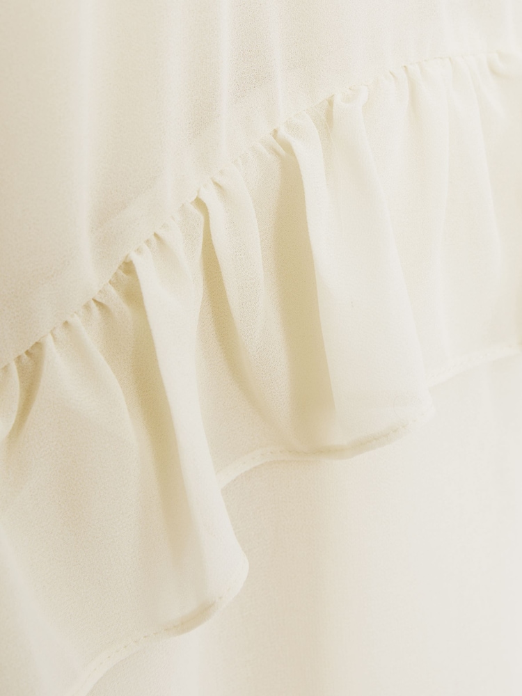 Reiss Ivory Lunar 9-13 yrs Chiffon Ruffle-Trim Dress - Image 4 of 4