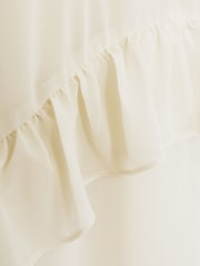 Reiss Ivory Lunar 13-14 yrs Chiffon Ruffle-Trim Dress - Image 4 of 4