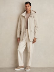 Reiss Stone Lucan Hooded Zip-Through Padded Jacket - Image 1 of 8