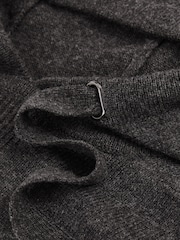 Reiss Charcoal Melange Fowlds Wool Blend Heavy Knit Hoodie - Image 6 of 6