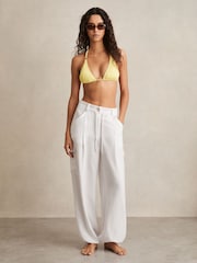 Reiss White Tory Drawstring Tie-Cuff Cargo Trousers - Image 1 of 6