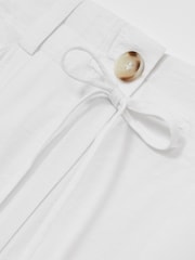 Reiss White Tory Drawstring Tie-Cuff Cargo Trousers - Image 6 of 6
