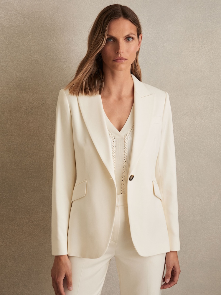 Creme - Reiss Millie Single-Breasted Peak-Lapel Tailored Blazer - Bild 1 von 6 Creme - Reiss Millie Single-Breasted Peak-Lapel Tailored Blazer - Bild 1 von 6