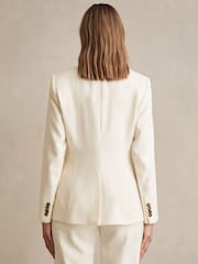 Кремовый - Reiss Millie Single-Breasted Peak-Lapel Tailored Blazer - Image 5 of 7