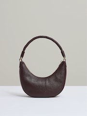 Reiss Wallace Suede And Leather Half-Moon Shoulder Bag - Imagen 1 de 6