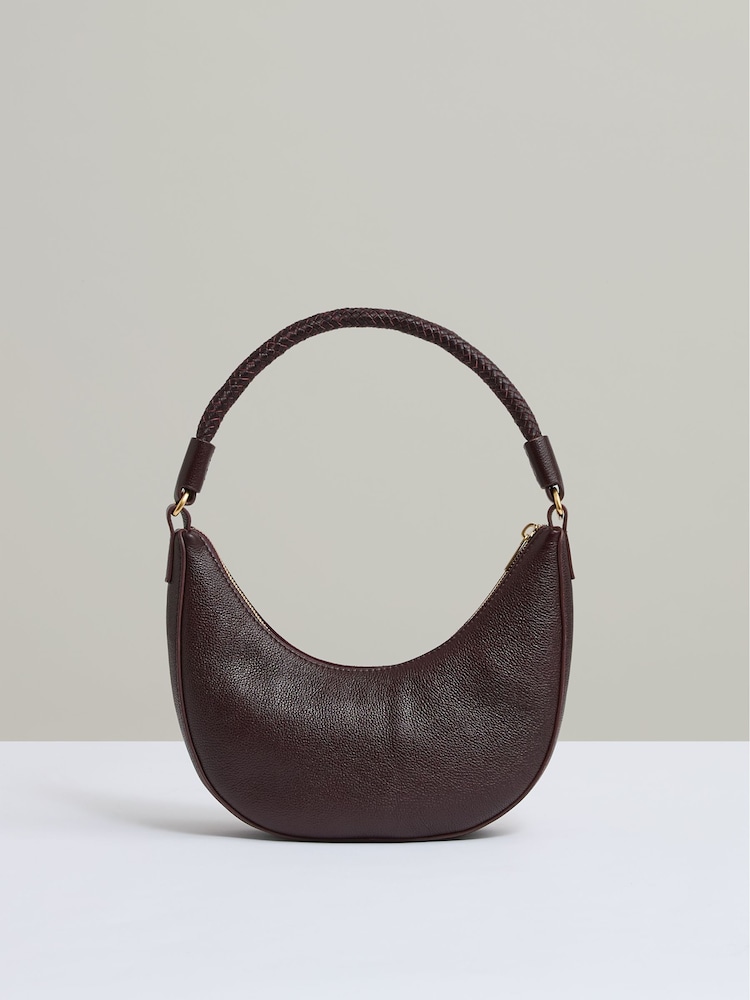 Reiss Wallace Suede And Leather Half-Moon Shoulder Bag - Imagen 1 de 6
