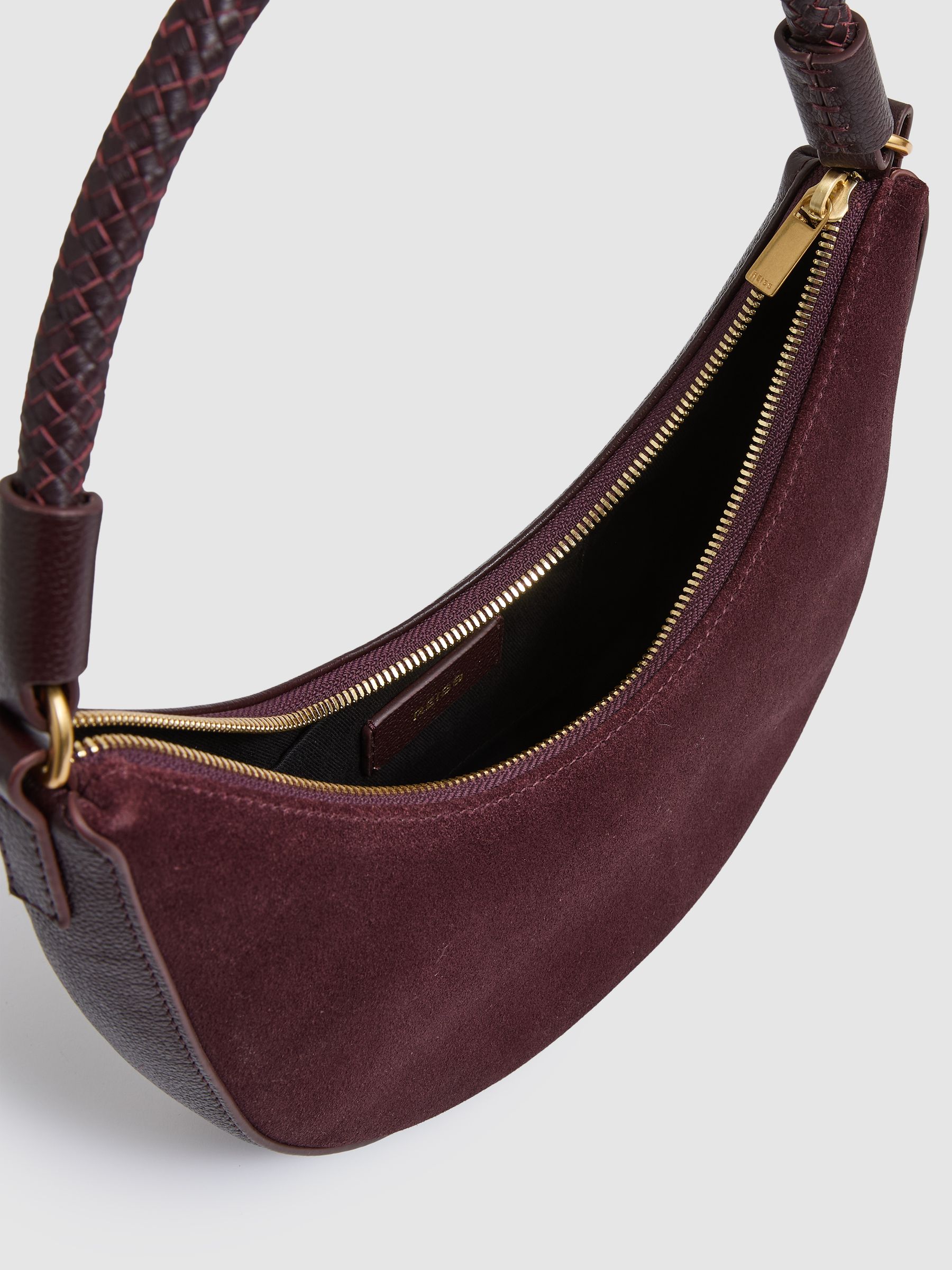 Buy Reiss Oxblood Wallace Suede And Leather Half-Moon