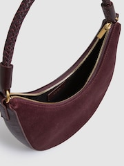 Reiss Wallace Suede And Leather Half-Moon Shoulder Bag - Imagen 3 de 6