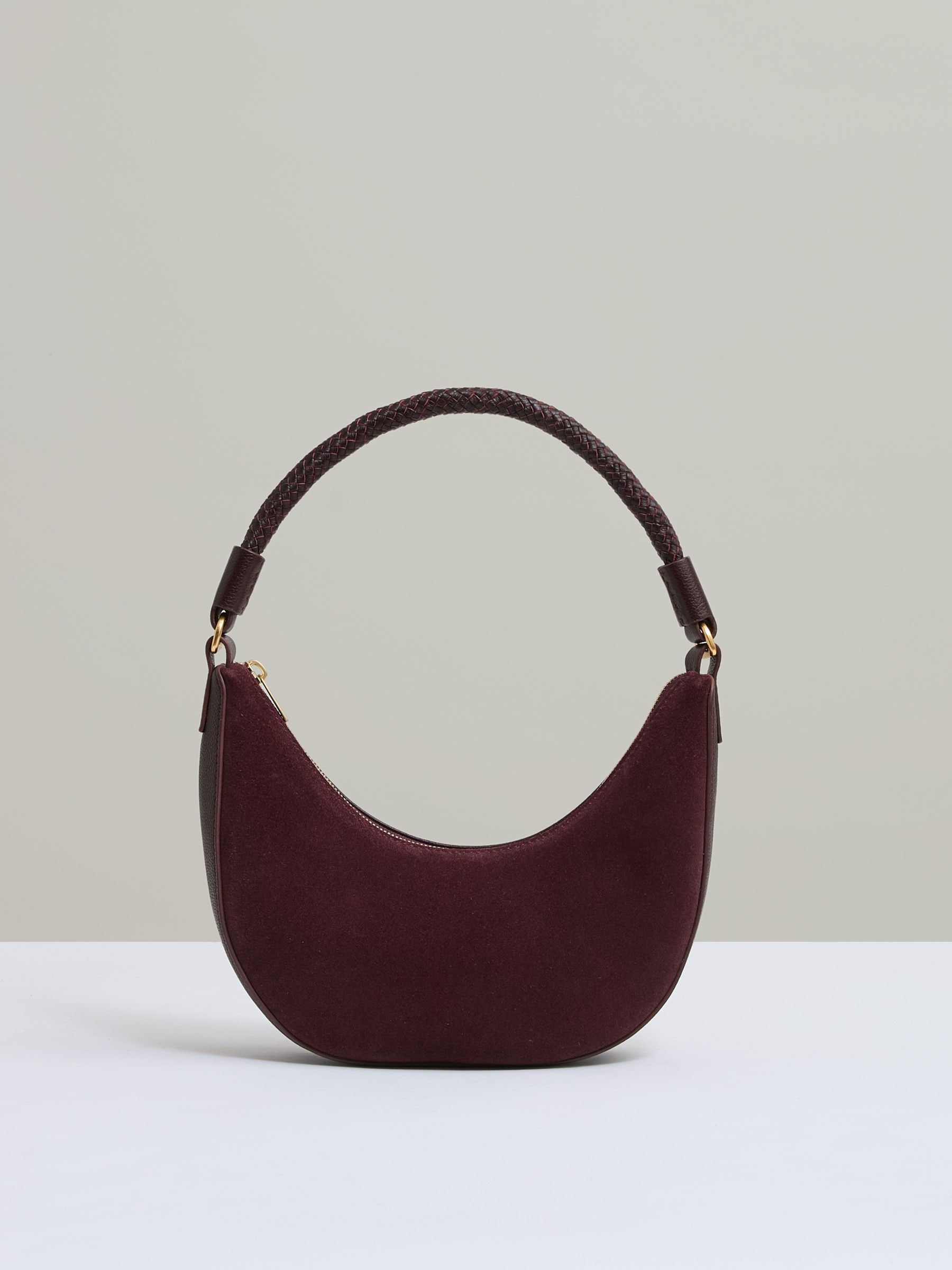 Buy Reiss Oxblood Wallace Suede And Leather Half-Moon