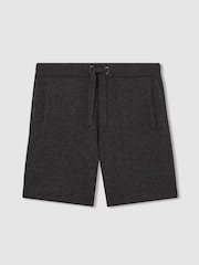 Reiss Charcoal Melange Fenworth Wool Blend Heavy Knit Shorts - Image 2 of 6