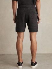 Reiss Charcoal Melange Fenworth Wool Blend Heavy Knit Shorts - Image 4 of 6