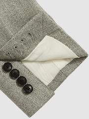 Reiss Sage Green Stack Slim-Fit Single-Breasted Wool-Blend Textured Blazer - Image 8 of 8