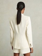 Crème - Reiss Millie Single-Breasted Peak-Lapel Tailored Blazer - Image 5 of 8