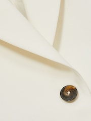 Crème - Reiss Millie Single-Breasted Peak-Lapel Tailored Blazer - Image 7 of 8