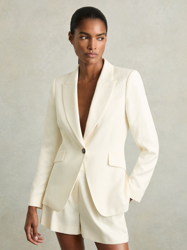 Creme - Reiss Millie Single-Breasted Peak-Lapel Tailored Blazer - Bild 8 von 8 Creme - Reiss Millie Single-Breasted Peak-Lapel Tailored Blazer - Bild 8 von 8