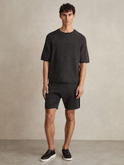 Gemêleerd antraciet - Reiss Dalton Wool Blend Heavy Knit T-Shirt - Image 1 of 5