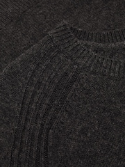 Gemêleerd antraciet - Reiss Dalton Wool Blend Heavy Knit T-Shirt - Image 5 of 5
