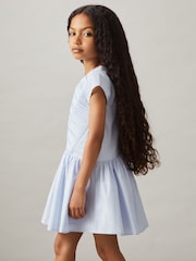 Reiss Blue Bessie 4-9 yrs Cotton Tucked-Pleat Dress - Image 3 of 4