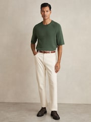 Reiss Kale Green Dalton Wool Blend Heavy Knit T-Shirt - Image 3 of 6