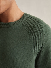 Reiss Kale Green Dalton Wool Blend Heavy Knit T-Shirt - Image 4 of 6