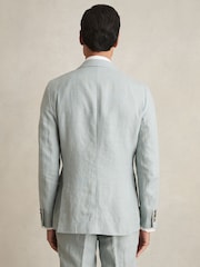 Vert océan - Reiss Warner Linen Single-Breasted Suit Blazer Slim-Fit - Image 8 de 9