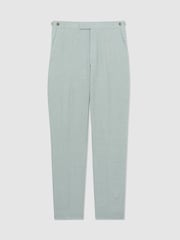 Vert océan - Pantalon de costume Reiss Warner en lin coupe ample - Image 2 of 7