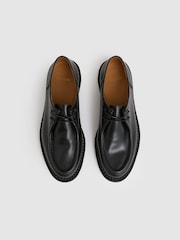 Reiss Black Hatton Leather Moccasin-Toe Lace-Up Shoes - Image 3 of 5