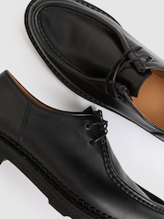 Reiss Black Hatton Leather Moccasin-Toe Lace-Up Shoes - Image 4 of 5