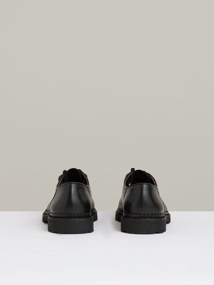 Reiss Black Hatton Leather Moccasin-Toe Lace-Up Shoes - Image 5 of 5