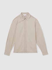 Reiss Neutral Nova Relaxed Long-Sleeve Shirt With Wool - Image 2 of 6