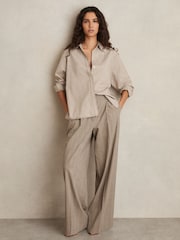 Reiss Neutral Nova Relaxed Long-Sleeve Shirt With Wool - Image 3 of 6