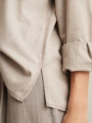 Reiss Neutral Nova Relaxed Long-Sleeve Shirt With Wool - Image 4 of 6
