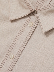 Reiss Neutral Nova Relaxed Long-Sleeve Shirt With Wool - Image 6 of 6