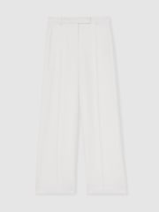 Reiss White Sierra Petite Crepe Wide-Leg Tailored Trousers - Image 2 of 7