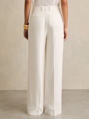Reiss White Sierra Petite Crepe Wide-Leg Tailored Trousers - Image 5 of 7