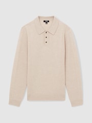 Овсяный - Рубашки поло из фактурной шерсти Reiss Kingsley - Image 2 of 7