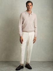 Овсяный - Рубашки поло из фактурной шерсти Reiss Kingsley - Image 3 of 7