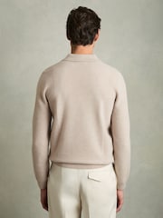 Овсяный - Рубашки поло из фактурной шерсти Reiss Kingsley - Image 6 of 7