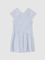 Azul - Reiss Bessie Cotton Tucked-Pleat Dress - Imagen 2 de 4