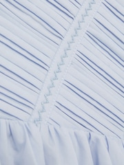 Azul - Reiss Bessie Cotton Tucked-Pleat Dress - Imagen 4 de 4