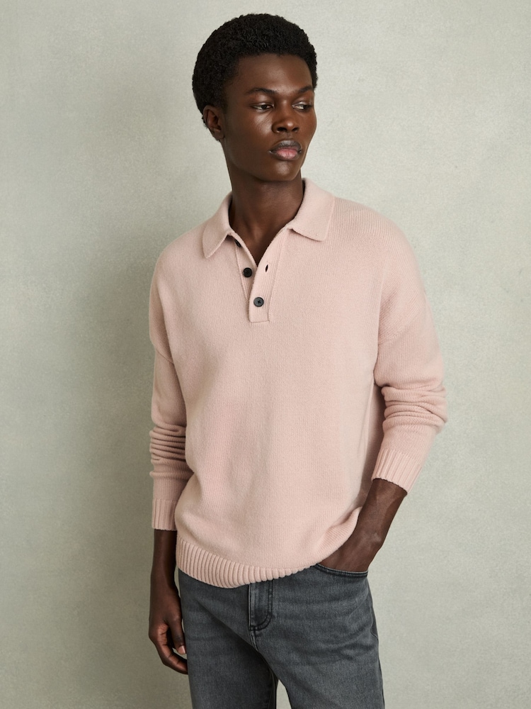 قميص بولو بكُم طويل من مزيج صوف، تشكيلة Jacob من Reiss - صورة 1 من 7