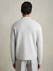 Reiss Grey Melange/White Ambient Striped Zip Through Knitted Jacket - Image 5 of 6