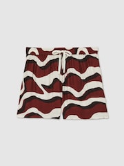 Reiss White Wave-Print Drawstring Shorts - Image 2 of 7