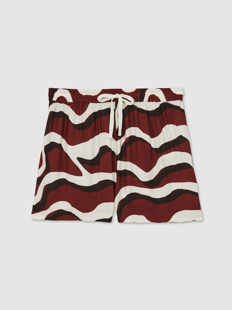 Reiss White Wave-Print Drawstring Shorts - Image 2 of 7