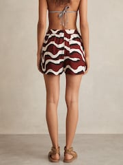Reiss White Wave-Print Drawstring Shorts - Image 5 of 7